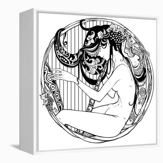 Harp Player-drakonova-Framed Stretched Canvas