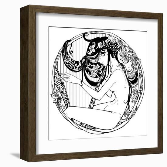 Harp Player-drakonova-Framed Art Print