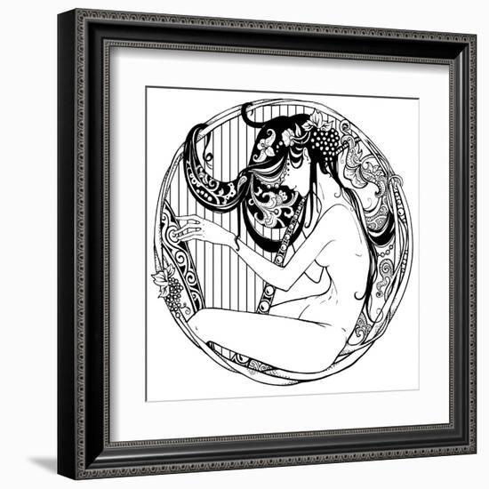 Harp Player-drakonova-Framed Art Print