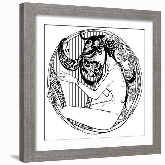 Harp Player-drakonova-Framed Art Print