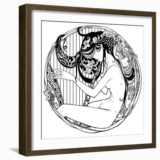 Harp Player-drakonova-Framed Art Print