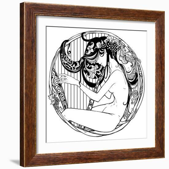 Harp Player-drakonova-Framed Art Print