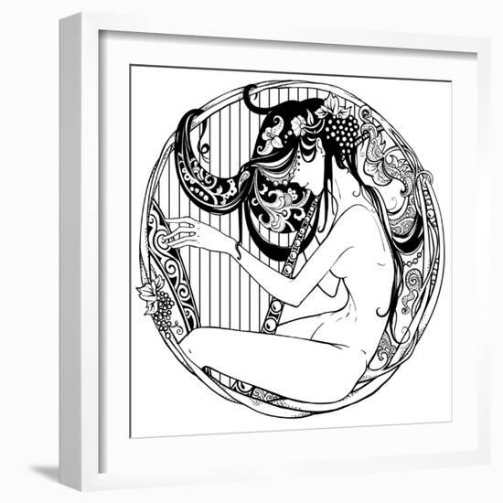 Harp Player-drakonova-Framed Art Print