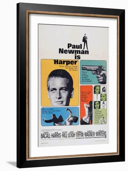 Harper, Paul Newman, Lauren Bacall, Janet Leigh, 1966-null-Framed Art Print