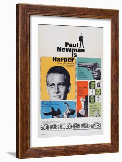 Harper, Paul Newman, Lauren Bacall, Janet Leigh, 1966-null-Framed Premium Giclee Print