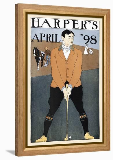 Harper's April '98-Edward Penfield-Framed Stretched Canvas