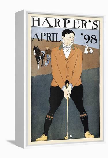 Harper's April '98-Edward Penfield-Framed Stretched Canvas