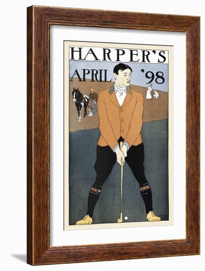 Harper's April '98-Edward Penfield-Framed Premium Giclee Print