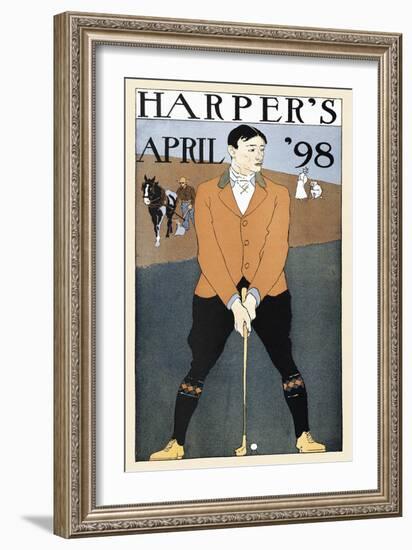 Harper's April '98-Edward Penfield-Framed Art Print