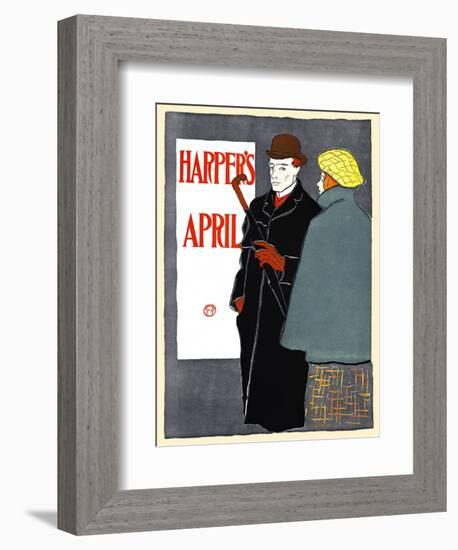 Harper's April-Edward Penfield-Framed Art Print