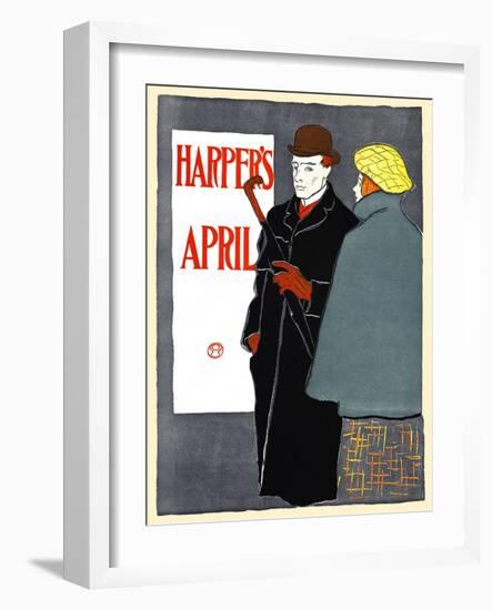Harper's April-Edward Penfield-Framed Art Print