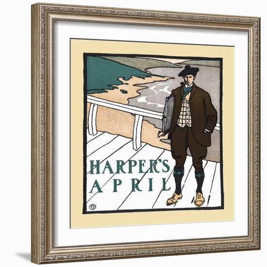 Harper's April-Edward Penfield-Framed Art Print