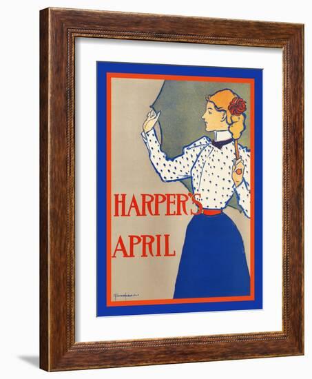 Harper's April-Edward Penfield-Framed Art Print