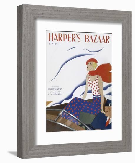 Harper's Bazaar, July 1932-null-Framed Art Print