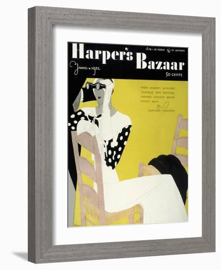 Harper's Bazaar, June 1932-null-Framed Art Print