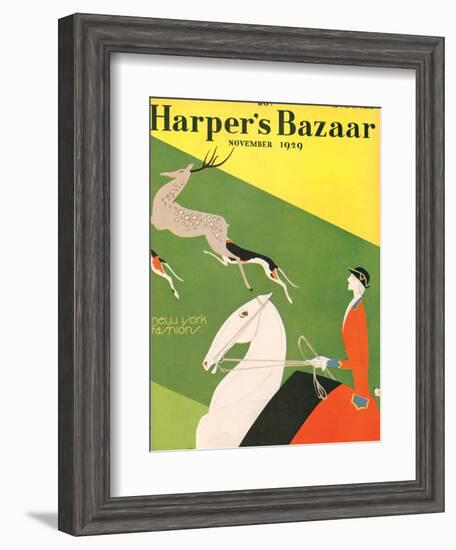 Harper's Bazaar, November 1929-null-Framed Art Print