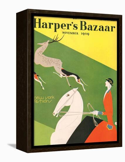 Harper's Bazaar, November 1929-null-Framed Stretched Canvas