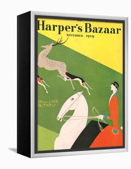 Harper's Bazaar, November 1929-null-Framed Stretched Canvas