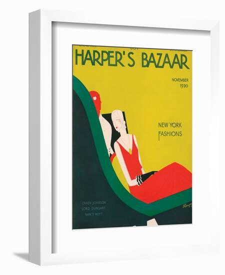 Harper's Bazaar, November 1930-null-Framed Art Print