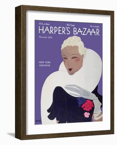 Harper's Bazaar, November 1932-null-Framed Art Print