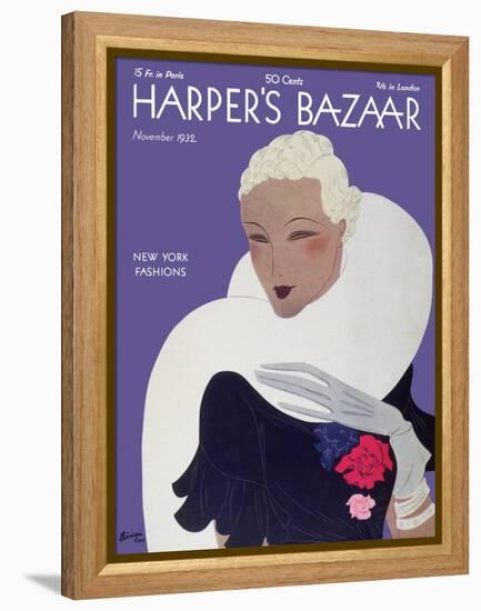Harper's Bazaar, November 1932-null-Framed Stretched Canvas