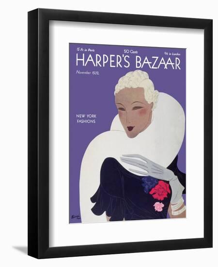 Harper's Bazaar, November 1932-null-Framed Premium Giclee Print