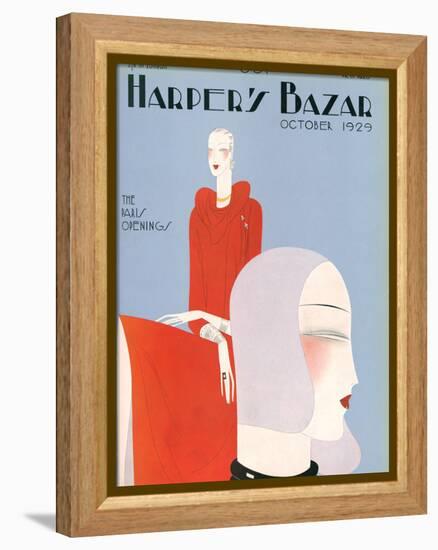 Harper's Bazaar, October 1929-null-Framed Stretched Canvas