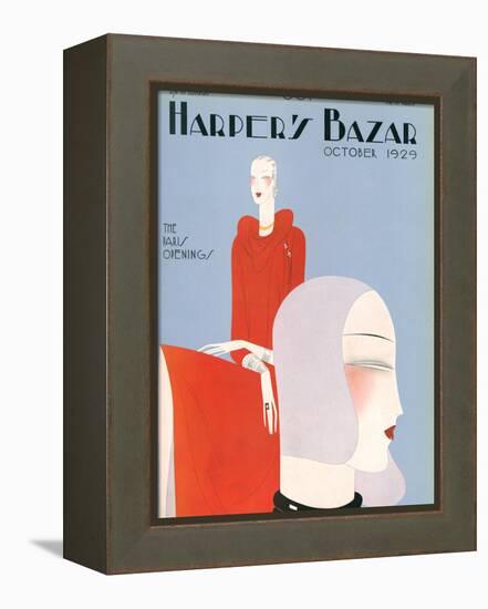 Harper's Bazaar, October 1929-null-Framed Stretched Canvas