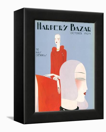 Harper's Bazaar, October 1929-null-Framed Stretched Canvas