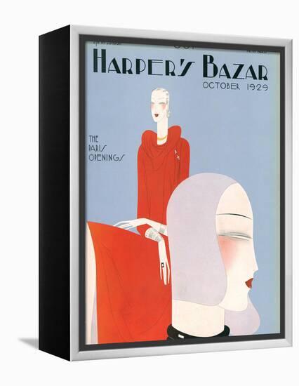 Harper's Bazaar, October 1929-null-Framed Stretched Canvas