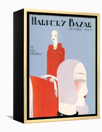 Harper's Bazaar, October 1929-null-Framed Stretched Canvas