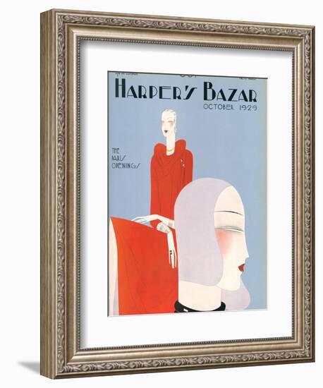 Harper's Bazaar, October 1929-null-Framed Art Print