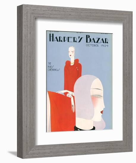 Harper's Bazaar, October 1929-null-Framed Art Print