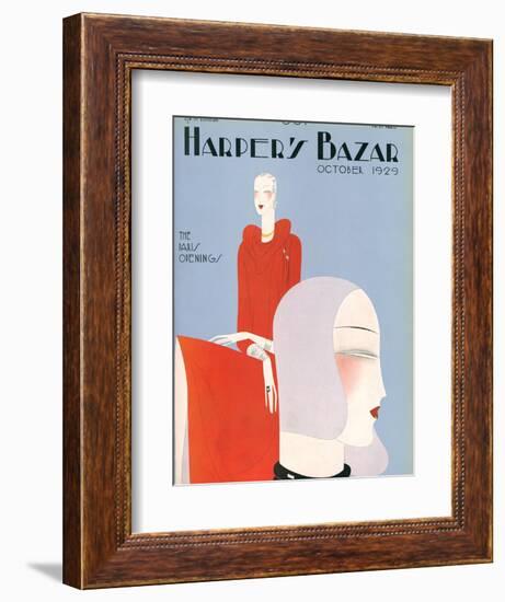 Harper's Bazaar, October 1929-null-Framed Art Print