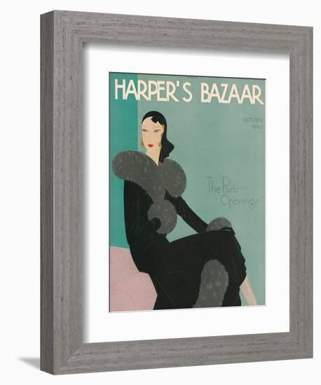 Harper's Bazaar, October 1930-null-Framed Art Print