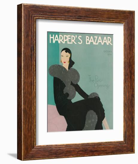 Harper's Bazaar, October 1930-null-Framed Art Print