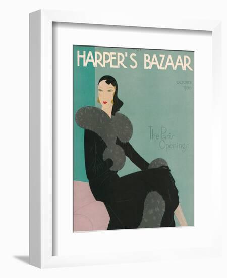 Harper's Bazaar, October 1930-null-Framed Art Print