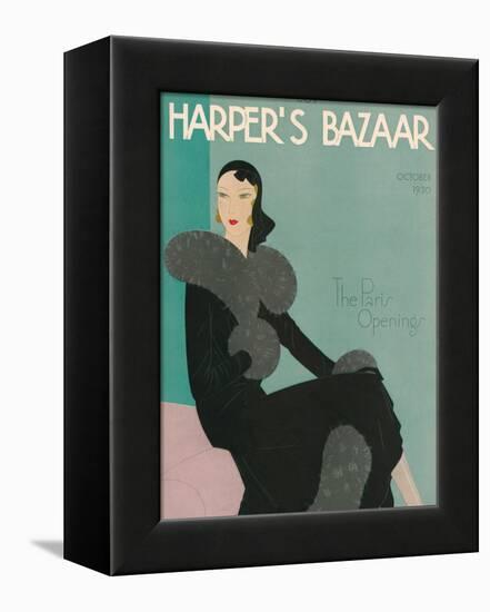 Harper's Bazaar, October 1930-null-Framed Stretched Canvas