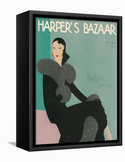 Harper's Bazaar, October 1930-null-Framed Stretched Canvas