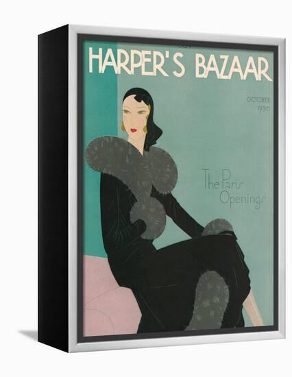 Harper's Bazaar, October 1930-null-Framed Stretched Canvas