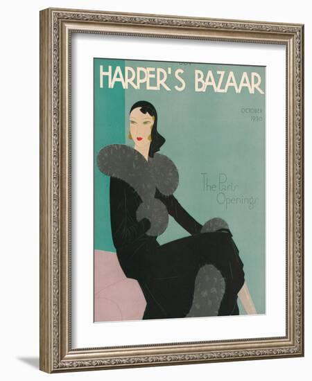 Harper's Bazaar, October 1930-null-Framed Art Print