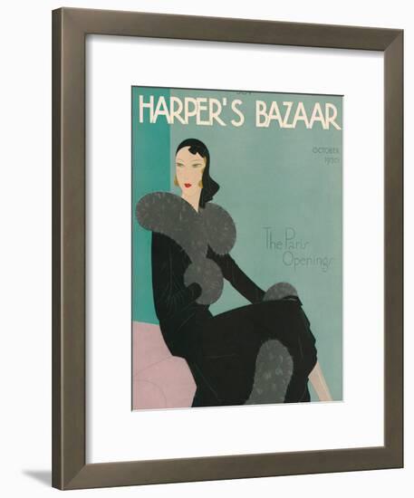 Harper's Bazaar, October 1930-null-Framed Art Print