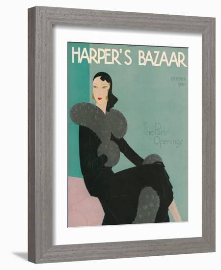 Harper's Bazaar, October 1930-null-Framed Art Print