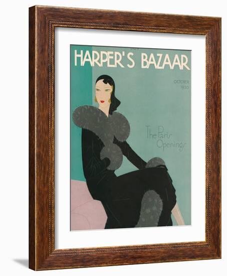 Harper's Bazaar, October 1930-null-Framed Art Print