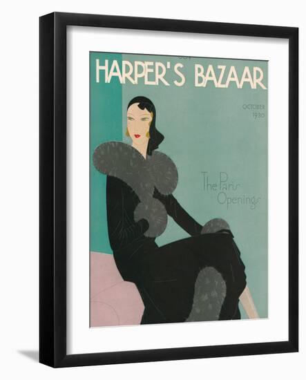 Harper's Bazaar, October 1930-null-Framed Art Print