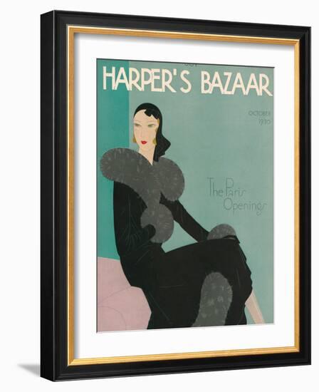 Harper's Bazaar, October 1930-null-Framed Art Print