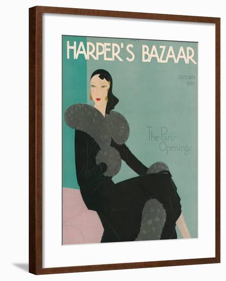 Harper's Bazaar, October 1930-null-Framed Premium Giclee Print