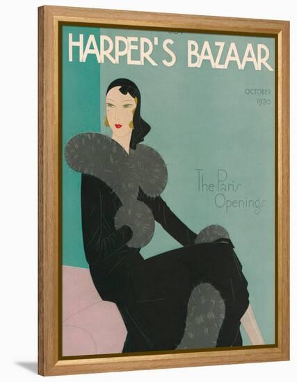 Harper's Bazaar, October 1930-null-Framed Stretched Canvas