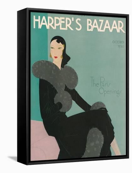 Harper's Bazaar, October 1930-null-Framed Stretched Canvas