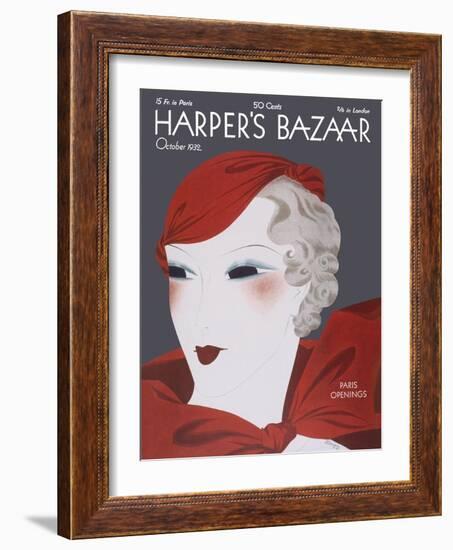 Harper's Bazaar, October 1932-null-Framed Art Print